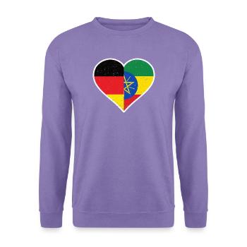 Germany Ethiopia Vintage Heart - Unisex Pullover - Lavendel - Vorne