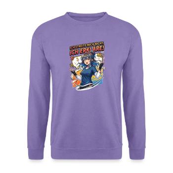 Ich_streite_mich_nicht-_ich_erklaere_-_Anime - Unisex Pullover - Lavendel - Vorne