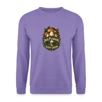 Fundort bleibt geheim Pilzwald - Unisex Pullover - Lavendel - Vorne