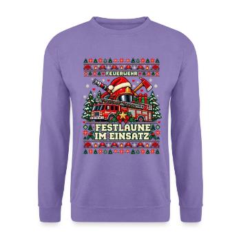 Feuerwehr - Festlaune im Einsatz - Unisex Pullover - Lavendel - Vorne
