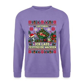 Gartenbau - Ich lass Festfreude wachsen - Unisex Pullover - Lavendel - Vorne