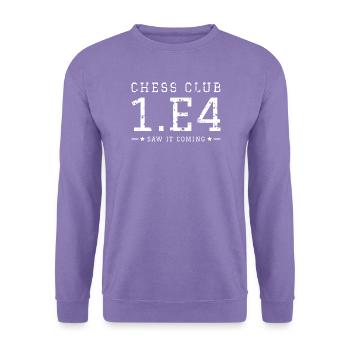 Schachklub 1.e4 hat es kommen sehen, lustiger Großmeister - Unisex Pullover - Lavendel - Vorne