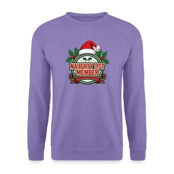 T-Shirt des Naughty List-Mitglieds – lustiges Weihnachten - Unisex Pullover - Lavendel - Vorne
