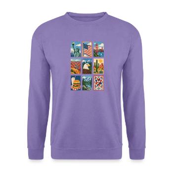 USA Briefmarken - Unisex Pullover - Lavendel - Vorne