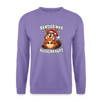 Rentier War Ausverkauft Cartoon Biber - Unisex Pullover - Lavendel - Vorne