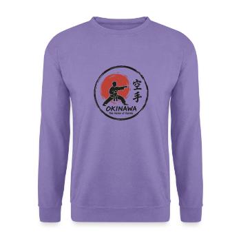 Okinawa- Home of Karate Round Emblem - Unisex Pullover - Lavendel - Vorne