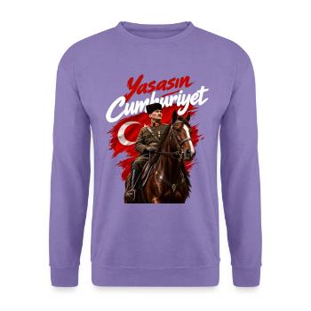 Atatürk Auf Pferd Yaşasın Cumhuriyet Türkei - Unisex Pullover - Lavendel - Vorne