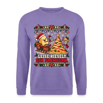 Leise rieselt der Parmesan - Weihnachten - Unisex Pullover - Lavendel - Vorne