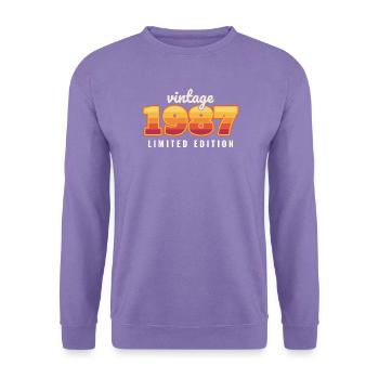Vintage 1987 Limited Edition Geburtstags-Retro - Unisex Pullover - Lavendel - Vorne