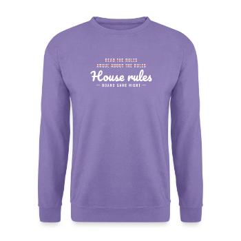 Lies die Regeln und streite dann Brettspielabend - Unisex Pullover - Lavendel - Vorne