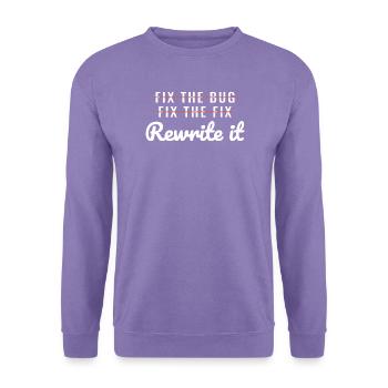 Bug beheben Umschreiben Softwareingenieur - Unisex Pullover - Lavendel - Vorne