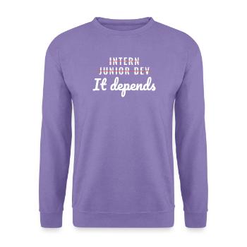 Praktikum als Junior Dev – das kommt darauf an. - Unisex Pullover - Lavendel - Vorne