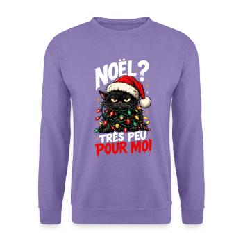 Schwarze Katze Weihnachten Sehr wenig für mich - Unisex Pullover - Lavendel - Vorne