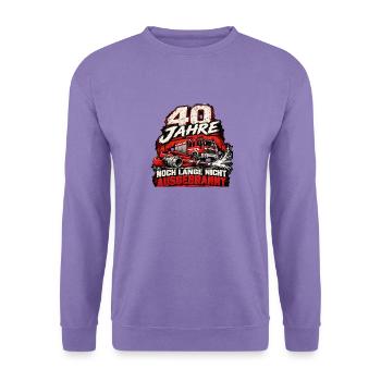 40 Jahre Feuerwehr – Noch nicht ausgebrannt - Unisex Pullover - Lavendel - Vorne
