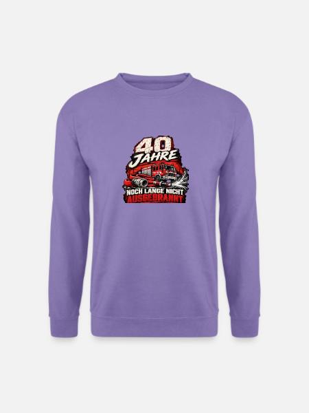 40 Jahre Feuerwehr – Noch nicht ausgebrannt - Unisex Pullover - Lavendel