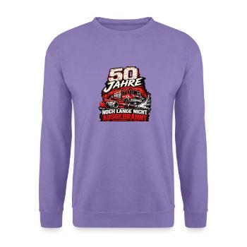 50 Jahre Feuerwehr – Noch nicht ausgebrannt - Unisex Pullover - Lavendel - Vorne