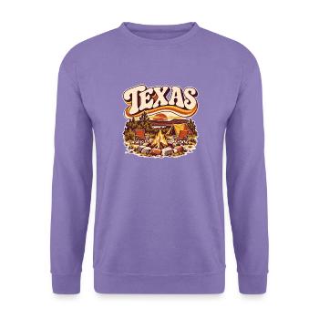 Texas Lagerfeuer am Sonnenuntergang - Unisex Pullover - Lavendel - Vorne