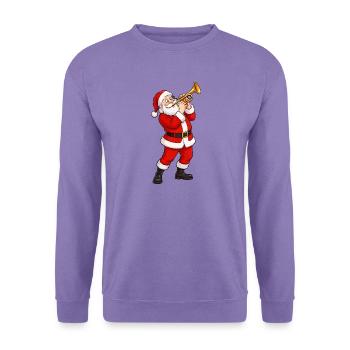 Santa Trompete im Weihnachtsglanz - Unisex Pullover - Lavendel - Vorne