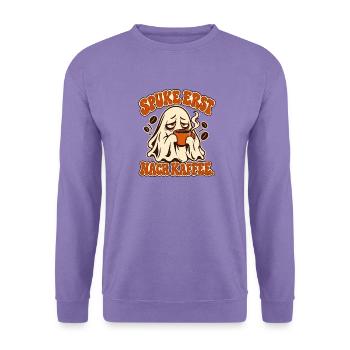 Spukegeist Kaffee Motiv - Unisex Pullover - Lavendel - Vorne