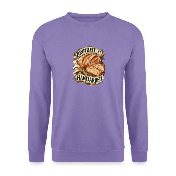 Brotzeit Ist Handarbeit - Unisex Pullover - Lavendel - Vorne