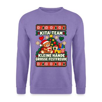 Kita-Team - Kleine Hände, große Festfreude - Unisex Pullover - Lavendel - Vorne