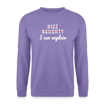 Schön, frech, ich kann lustige Weihnachten erklären. - Unisex Pullover - Lavendel - Vorne
