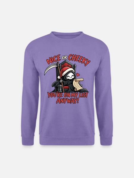 Sensenmann Weihnachten schwarzer Humor - Unisex Pullover - Lavendel