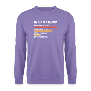 Mein Tag als Lehrer Balkendiagramm - Unisex Pullover - Lavendel - Vorne