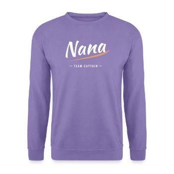 Nana Varsity Script Team Kapitän - Unisex Pullover - Lavendel - Vorne