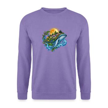 Sonnenwal mit Blütenmeer - Unisex Pullover - Lavendel - Vorne