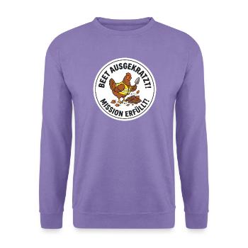 Hühnerhaltung Beet Ausgekratzt Garten Huhn Henne - Unisex Pullover - Lavendel - Vorne