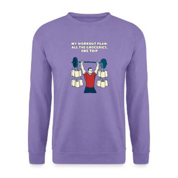 Mein Workout-Plan Alle Lebensmittel Ein Trip Lustig - Unisex Pullover - Lavendel - Vorne