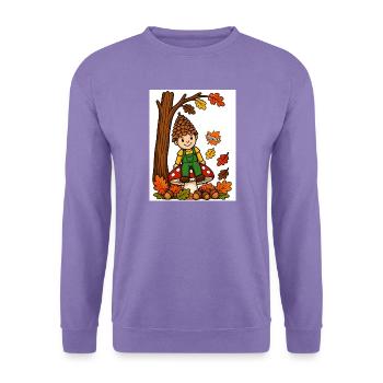 EG Herbst Männlein Kind Wald Wichtel Geschenk - Unisex Pullover - Lavendel - Vorne