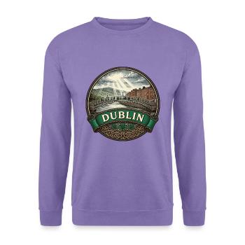 Dublin Ireland Reiseabzeichen Ha'penny Bridge Geschenk - Unisex Pullover - Lavendel - Vorne