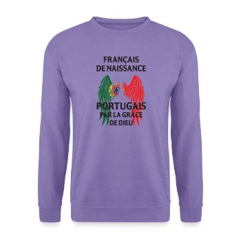 Franzose von Geburt, Portugiesisch durch die Gnade von... - Unisex Pullover - Lavendel - Vorne