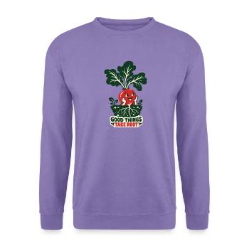 Gute Dinge Wachsen Wurzeln - Unisex Pullover - Lavendel - Vorne