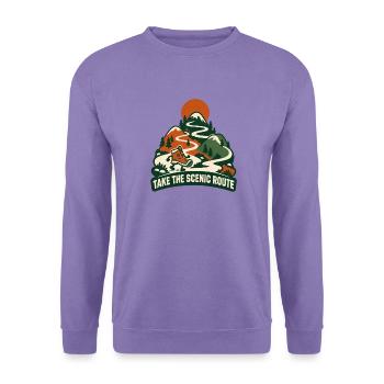 Nimm den landschaftlichen Weg - Unisex Pullover - Lavendel - Vorne