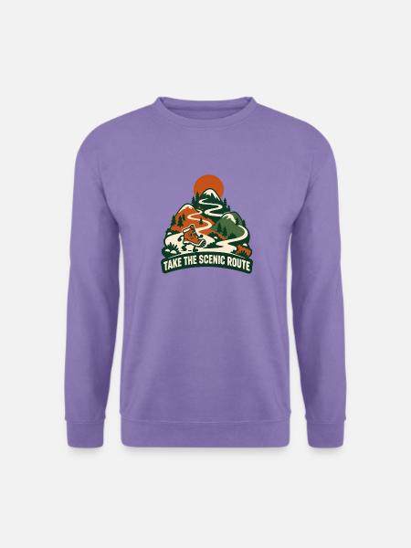 Nimm den landschaftlichen Weg - Unisex Pullover - Lavendel
