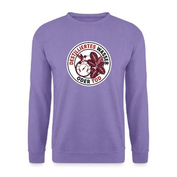 Calathea Destilliertes Wasser Gebetspflanze - Unisex Pullover - Lavendel - Vorne