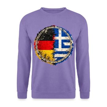 Deutschland Griechenland – Zwei Heimaten - Unisex Pullover - Lavendel - Vorne