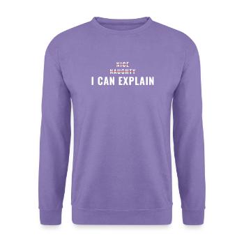 Schön, frech, ich kann lustige Weihnachten erklären. - Unisex Pullover - Lavendel - Vorne