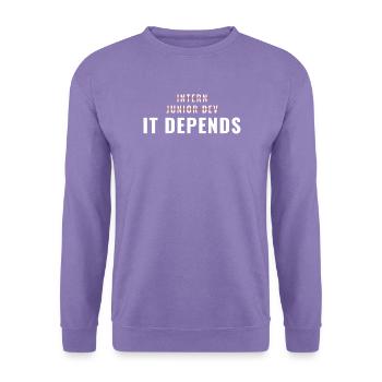 Praktikum als Junior Dev – das kommt darauf an. - Unisex Pullover - Lavendel - Vorne