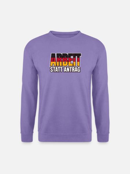 Arbeit statt Antrag Schwarz Rot Gold - Unisex Pullover - Lavendel
