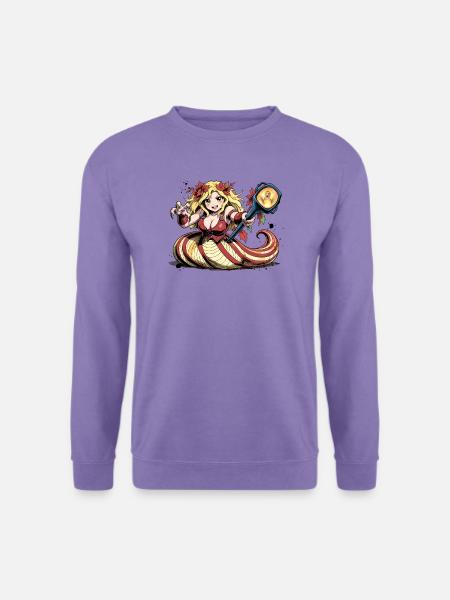 Herbsthexe mit Bernstein-Hexenstab - Unisex Pullover - Lavendel
