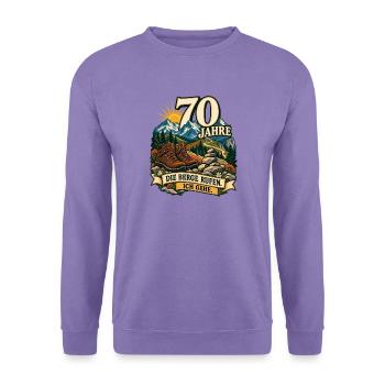 70 Jahre Berge rufen – Ich gehe - Unisex Pullover - Lavendel - Vorne