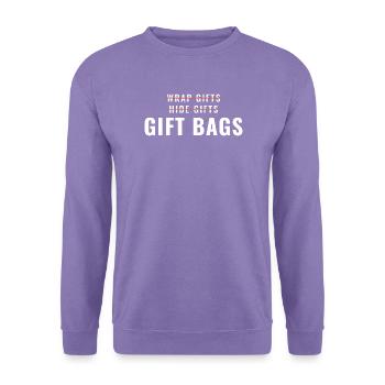 Geschenke einpacken, Geschenke verstecken, Geschenktüten - Unisex Pullover - Lavendel - Vorne