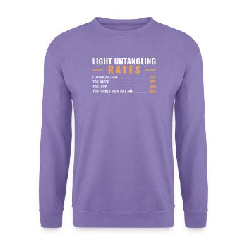 Rates zum Entwirren von Weihnachtslichtern - Unisex Pullover - Lavendel - Vorne