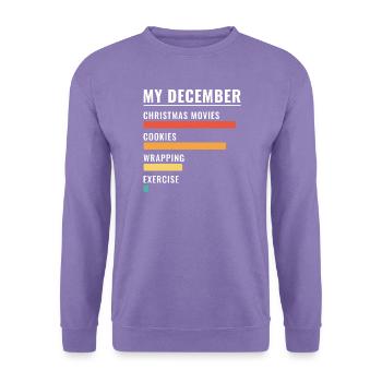 Meine Dezember-Charts Weihnachtsfilm-Kekse - Unisex Pullover - Lavendel - Vorne
