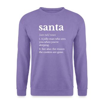 Weihnachtsmann-Definition Der Grund, warum die Kekse weg sind - Unisex Pullover - Lavendel - Vorne