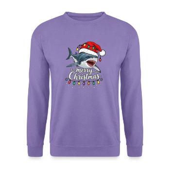 Weihnachtshai mit Lichterkette Hai - Unisex Pullover - Lavendel - Vorne